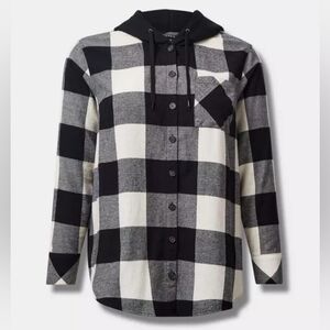 Torrid- Long Sleeve Hooded Shirt